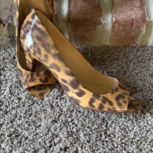 J.Crew animal print open toe heels size 7 - Picture 3 of 5
